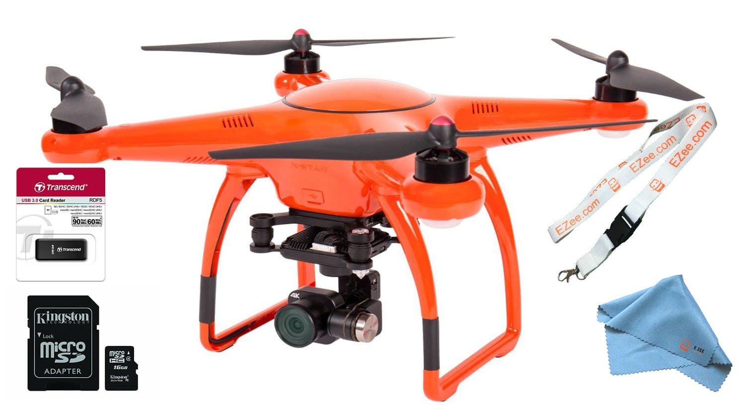 Autel Robotics X-Star Premium Drone with 4K Camera, 1.2-Mile HD Live View & Hard Case (Orange) MORE VALUE Bundle EZEE