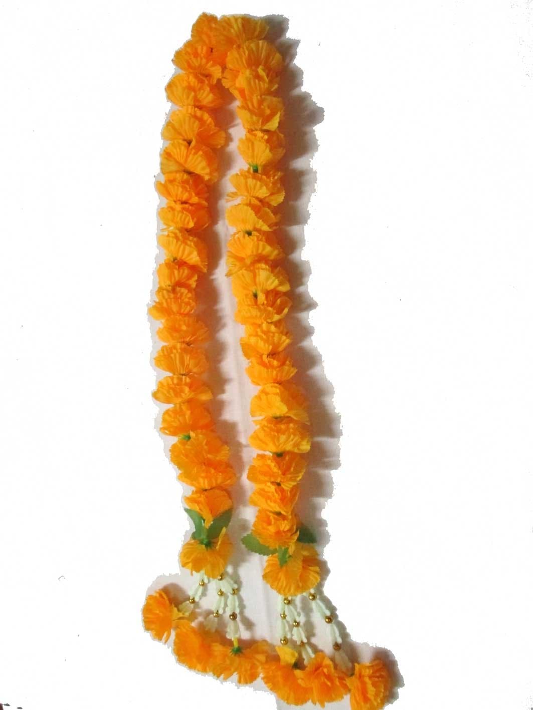 Thai Artificial Yellow Marigold Garland/Size : 50cm