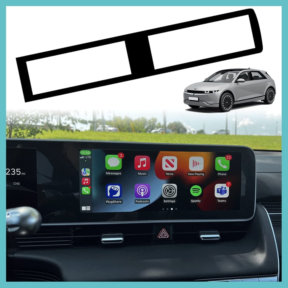 BestEvMod for Ioniq5 Screen Bezel Protector Accessories,Navigation Touchscreen Screen Bezel Compatible with Hyundai Ioniq 5 2022 2023 2024 Accessories (upgraded Gloss Black-Bezel only) NOT Fit 2025