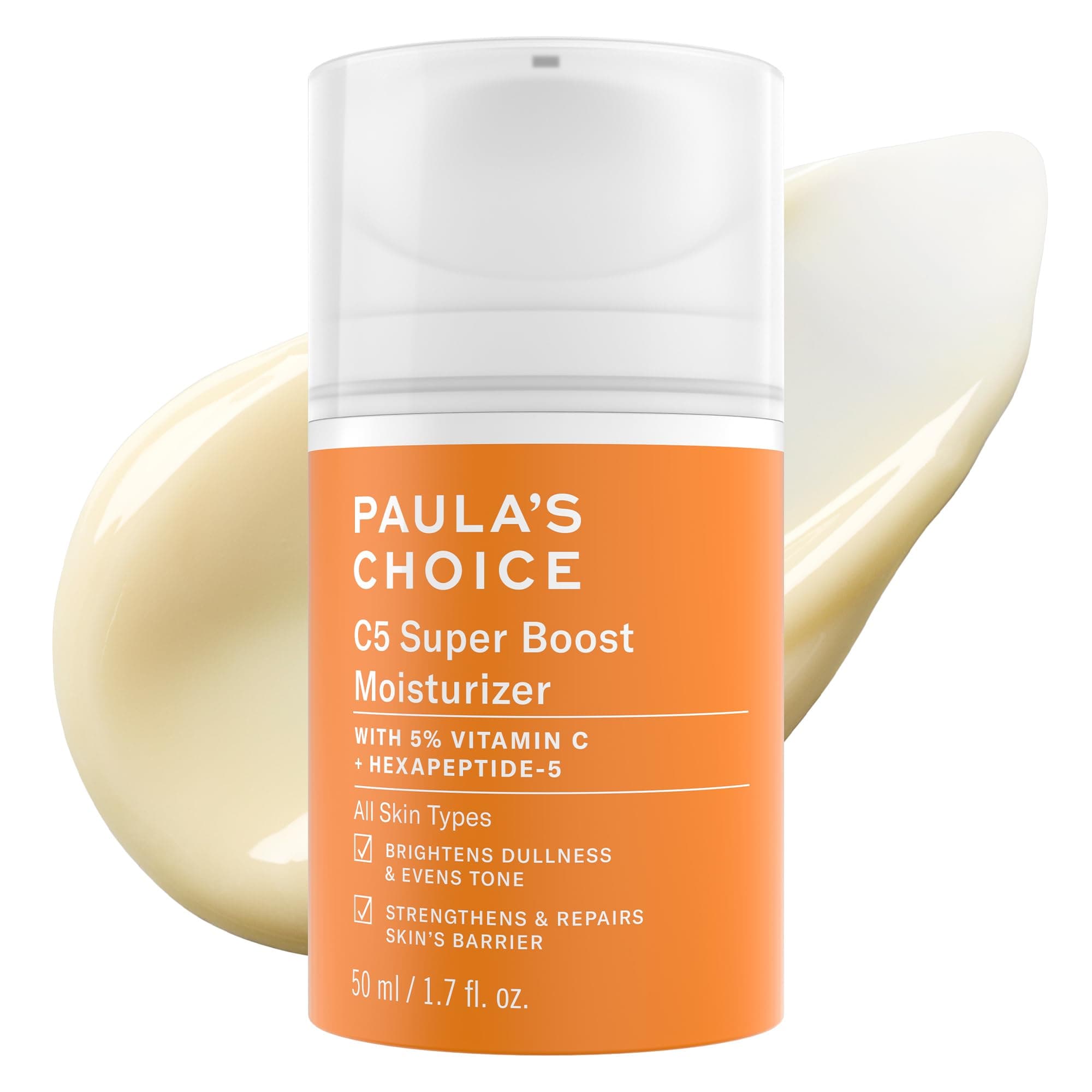 Paula's Choice C5 Super Boost Moisturizer with 5% Vitamin C & Squalane, Daily Face Lotion for Discoloration, Uneven Tone, Fine Lines & Acne-Prone Skin, Fragrance-Free & Paraben-Free