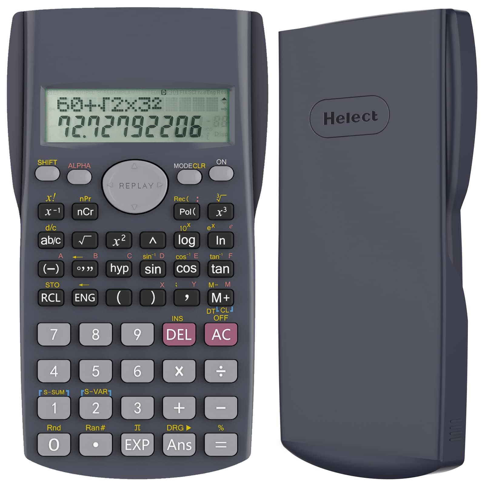 – Helect 2-Line Engineering Scientific Calculator, Suitable for School and Business, Black