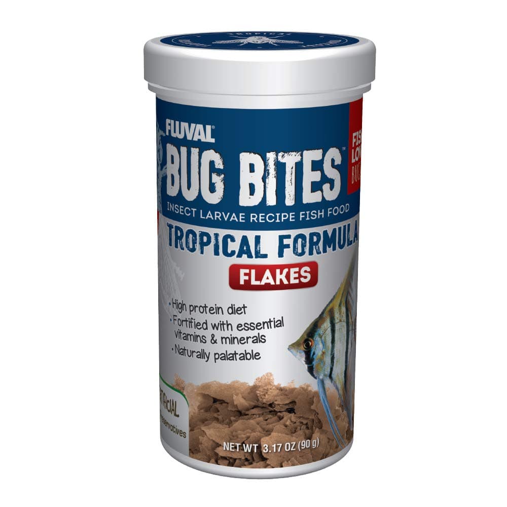 Bug Bites Tropical Fish Food, Flakes for Small to Medium Sized Fish, 3.17 oz., A7332, Brown