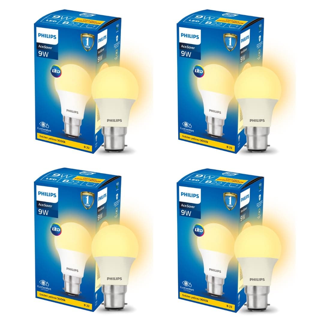 Philips 9W B22d LED Bulb, Pack of 4