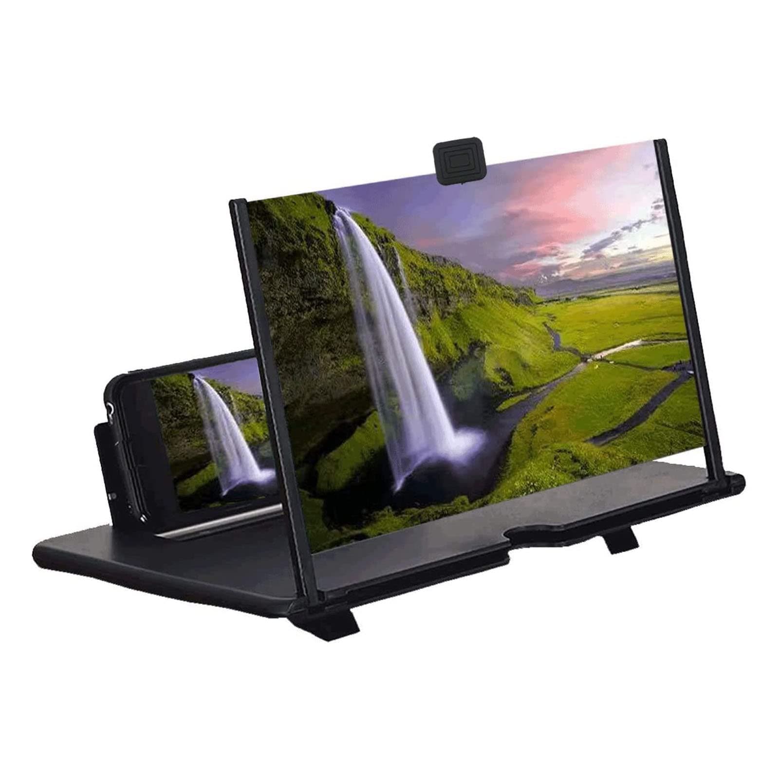 Hopeful 14" Thin Foldable Phone Magnifier Screen Foldable HD 3D Blu-ray Easy to Carry Gadgets for Men Gifts Technology 3d Movies Phone Projector(black)