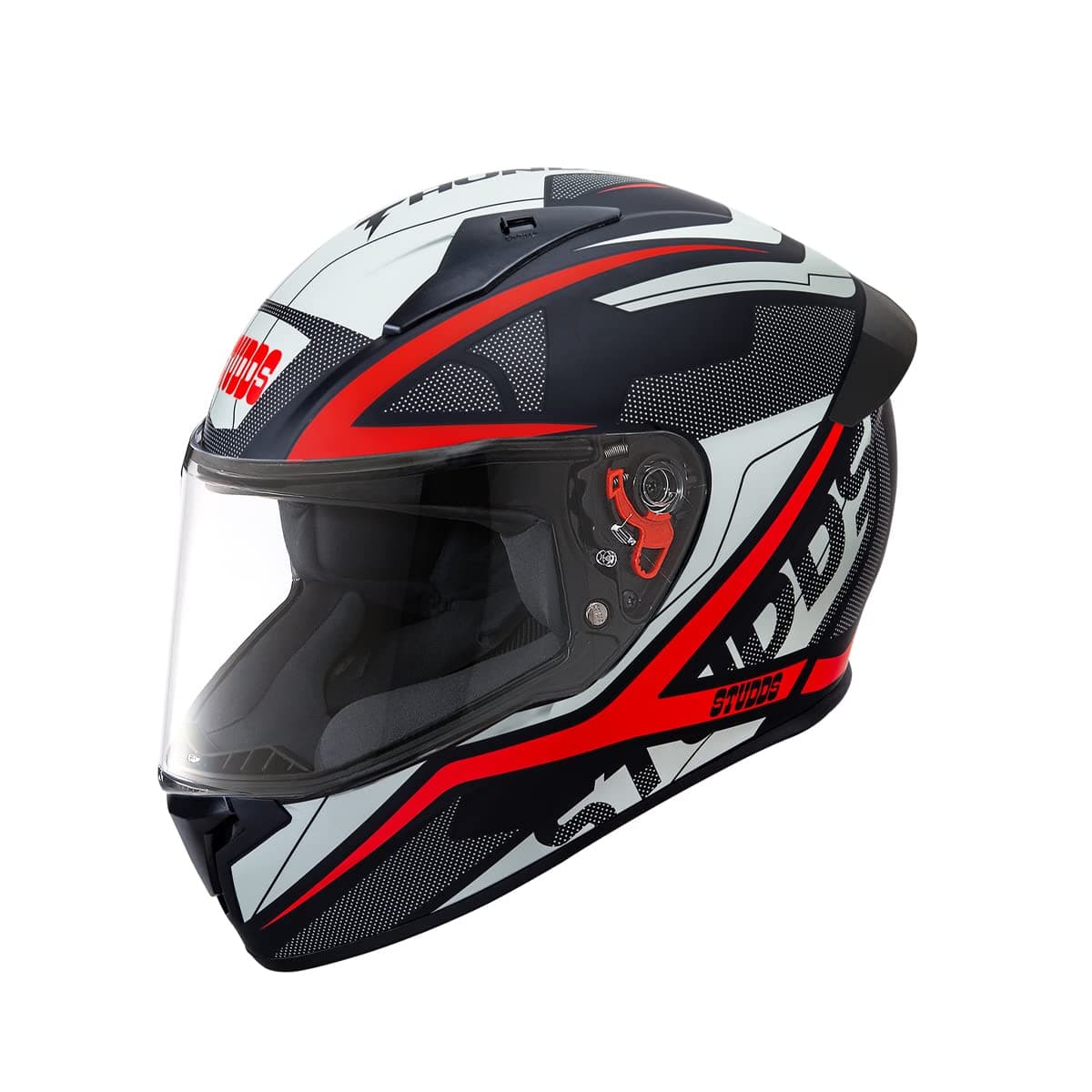 Thunder Full Face Helmet D4 with Clear Visor (Matt Black N2, XL)