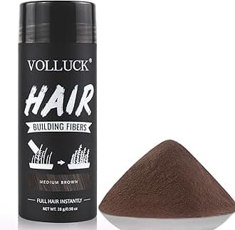 VOLLUCK Hair Fibers for Thinning Hair, Instant Coverage Hair Building Fibers for Women and men, Natural Hair Powder for Conceal Hair Loss 28 g (Medium Brown)