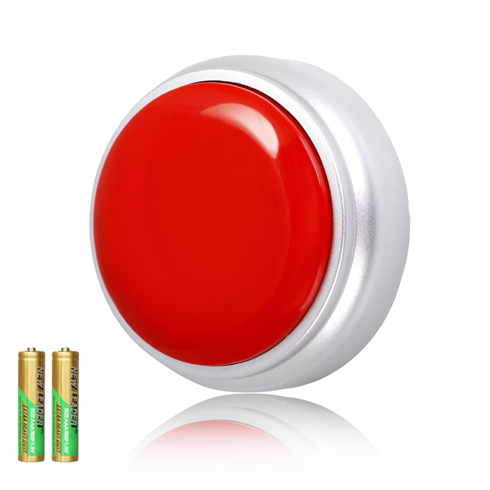 30 Seconds Answer Buzzers Recordable Talking Button Easy Button Record Button Toy Gift Answer Buzzers (RED+Silver)