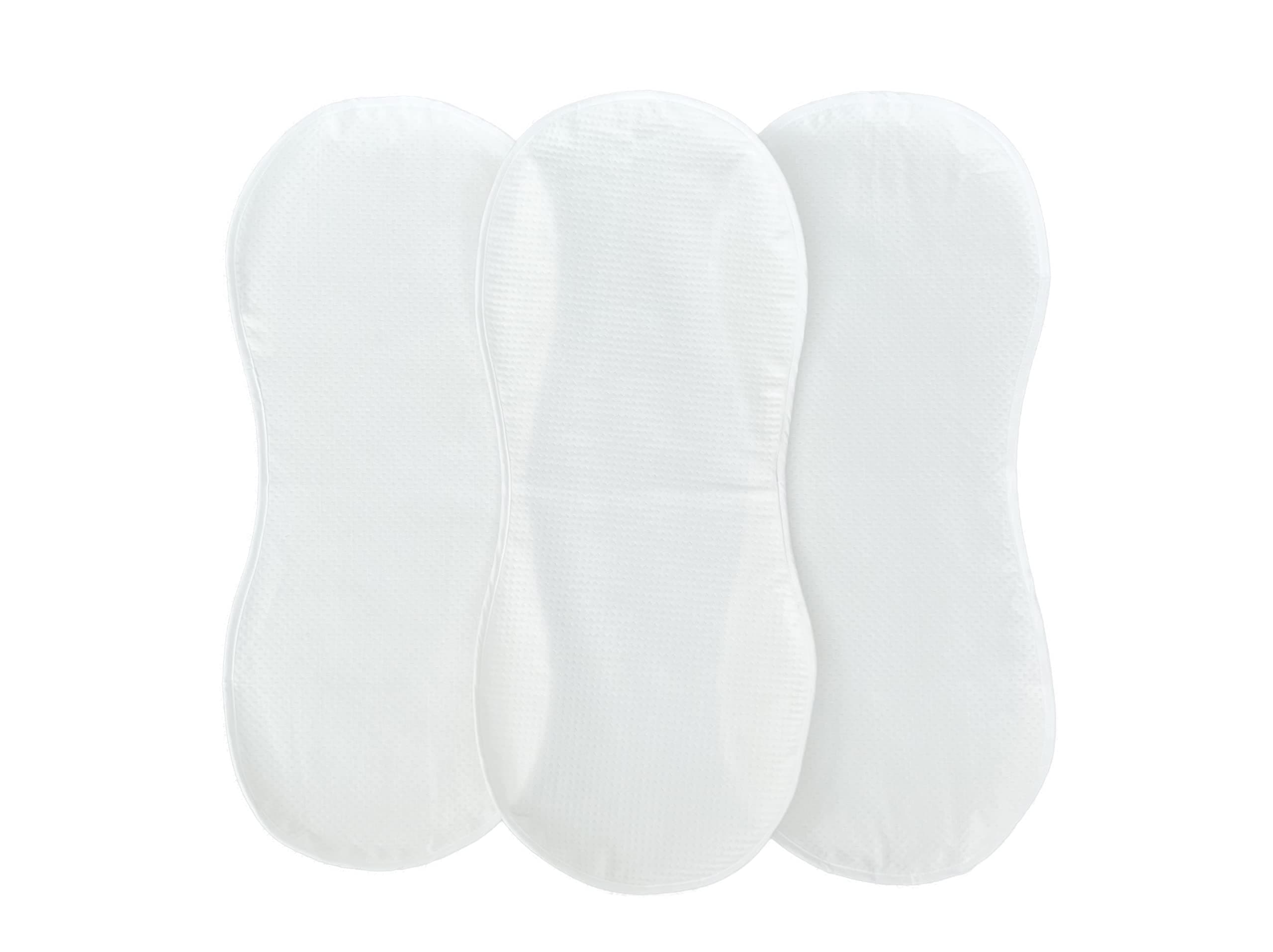 Changing Pad Liner, Fits in Peanut Shaped Changing Pads, Super Soft Peanut Changer Liners are Warm On a Baby's Back, Thicker Waterproof Pads are Machine Washable - 3 Pack