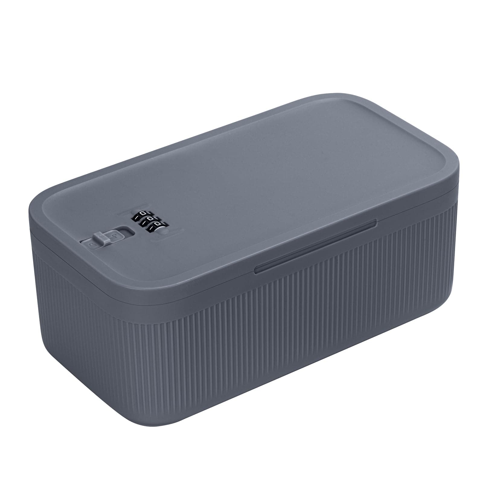 Lockable Storage Box,Medicine Lock Box Travel Case,Refrigerator Bin Container for Food,Medicines,Snacks,Locking Mobile Cell Phone Device Jail,Small Lockbox for Office,Home,School,Father Gift (Navy)