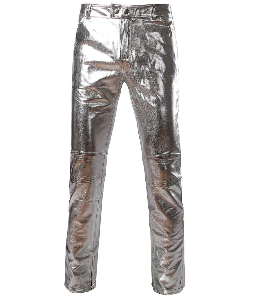 Choose Men Metallic Shiny Slim Fit Pants