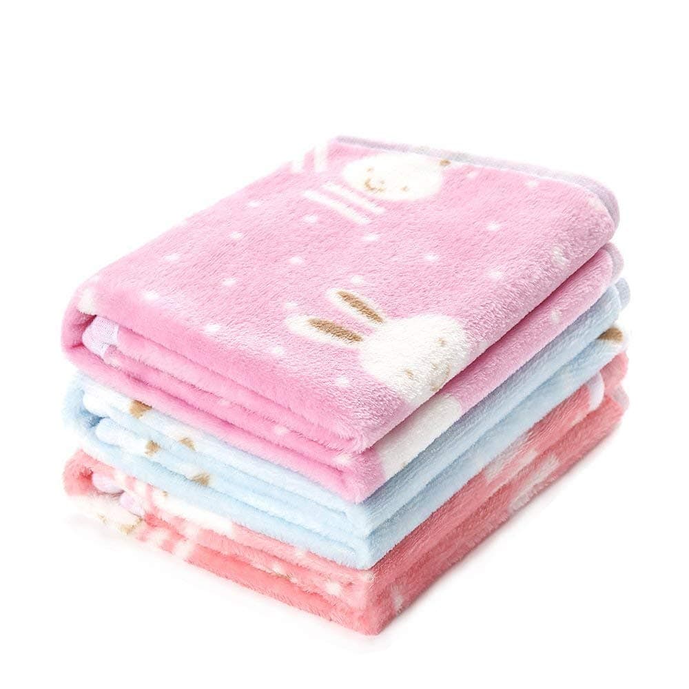 1 Pack 3 Blankets Super Soft Fluffy Premium Cute Dog and Cat Pattern Pet Blanket Flannel Throw for Dog Puppy Cat Pink Medium