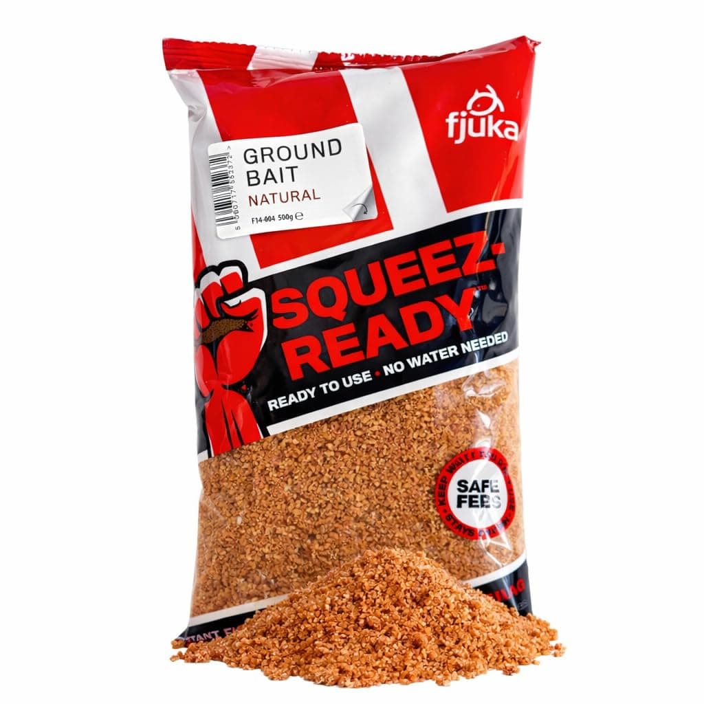Fjuka Squeez-Ready Groundbait | Ready-prepped Multi-use groundbait | Carp, F1s, tench, bream, roach etc | 500g Bag