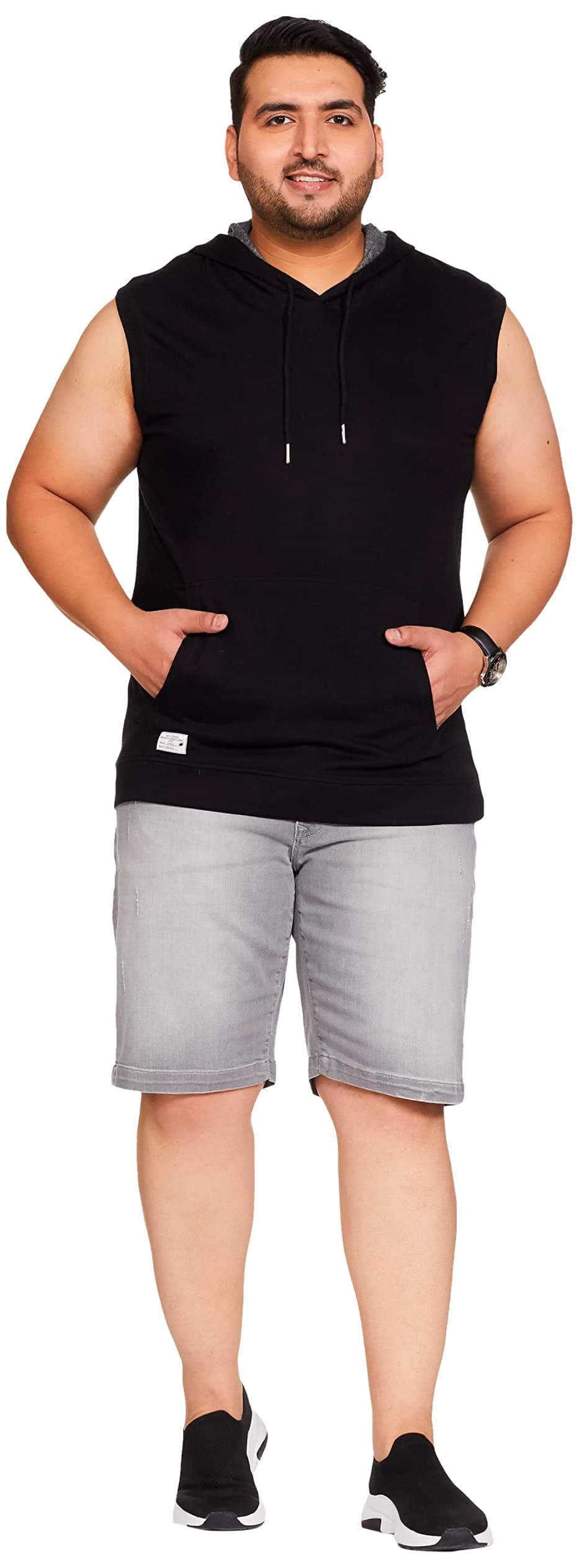 Men's Solid Regular fit Sleeveless hoodie