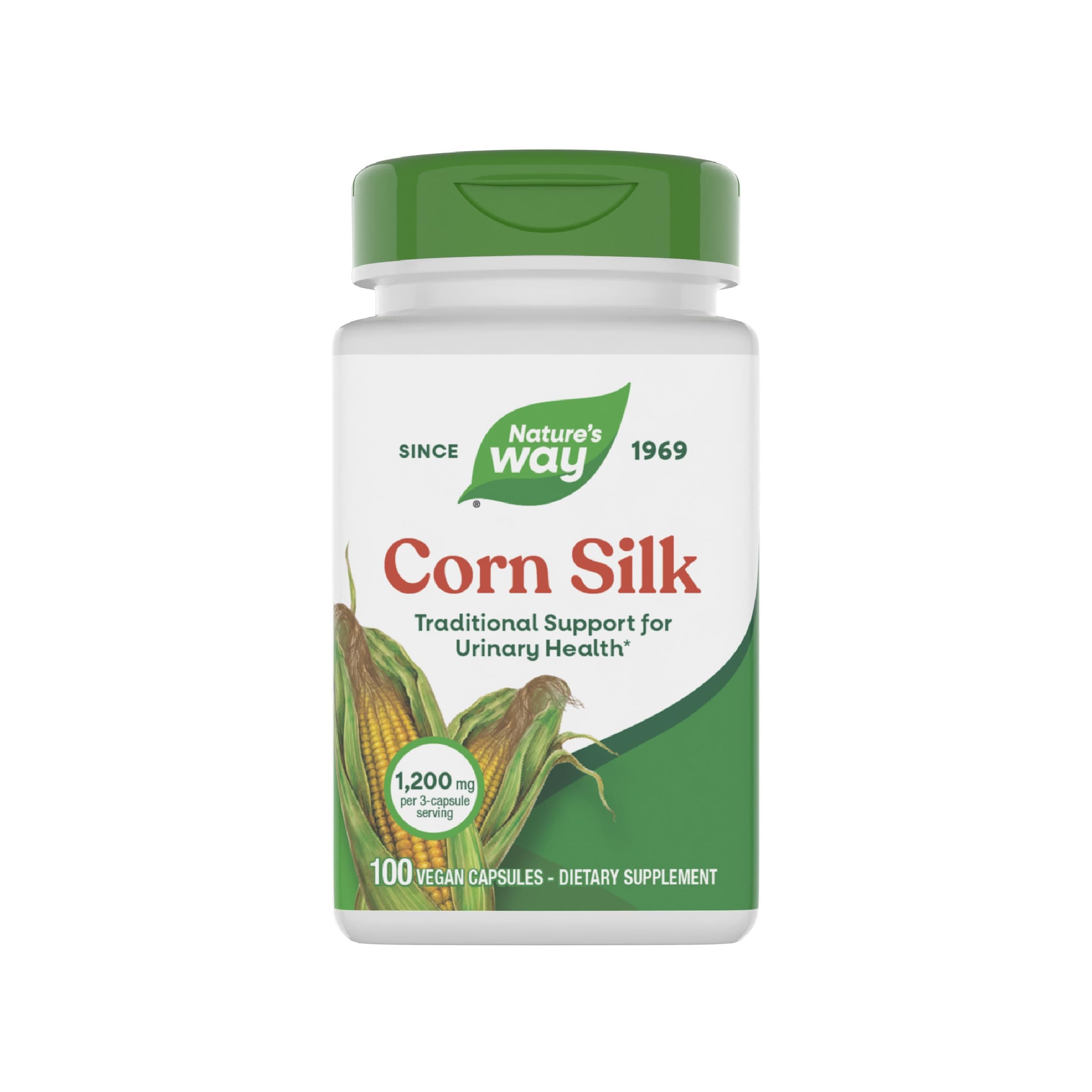 Corn Silk - 1,200 mg per 3-Capsule Serving - Traditional Urinary Health Support* - Corn Silk Dietary Supplement - Vegan & Gluten Free - 100 Vegan Capsules