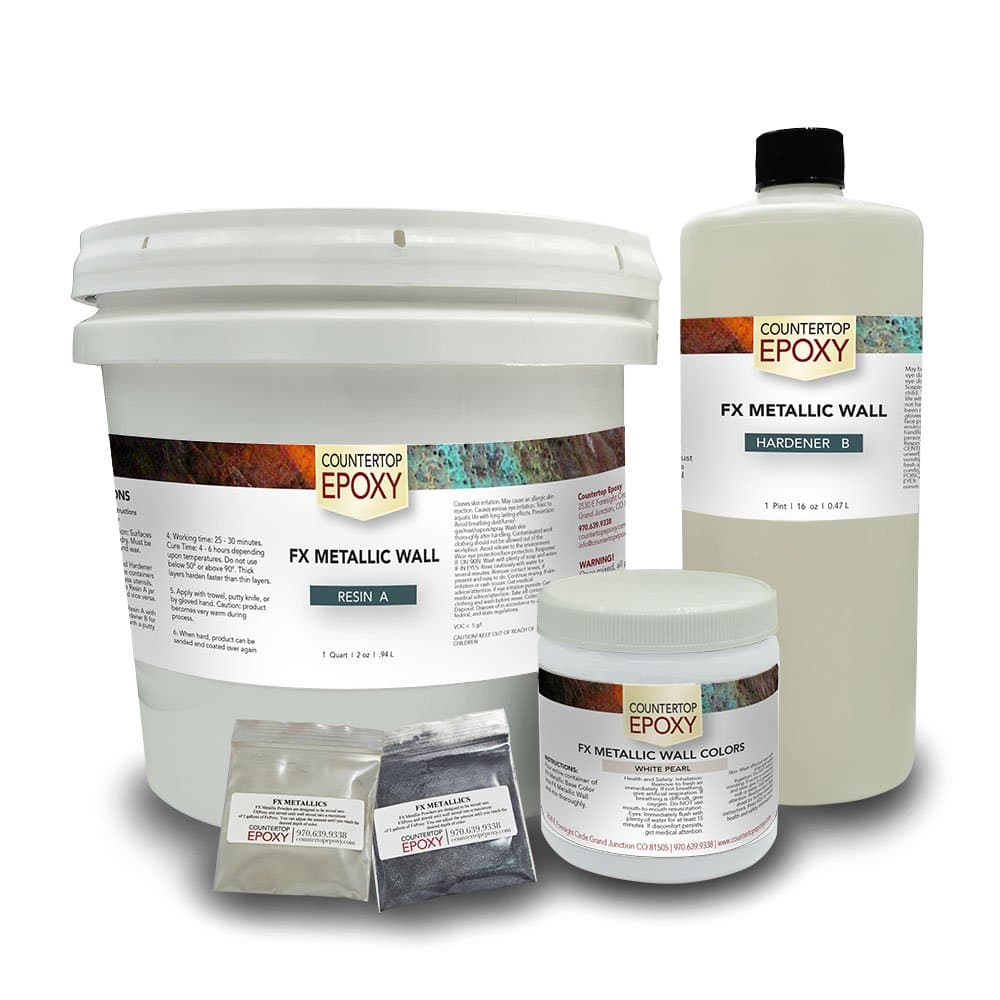 FX Metallic Wall - Shower and Wall Coating Kit - Gray Marble - 3 Quarts (100-200 sq ft)