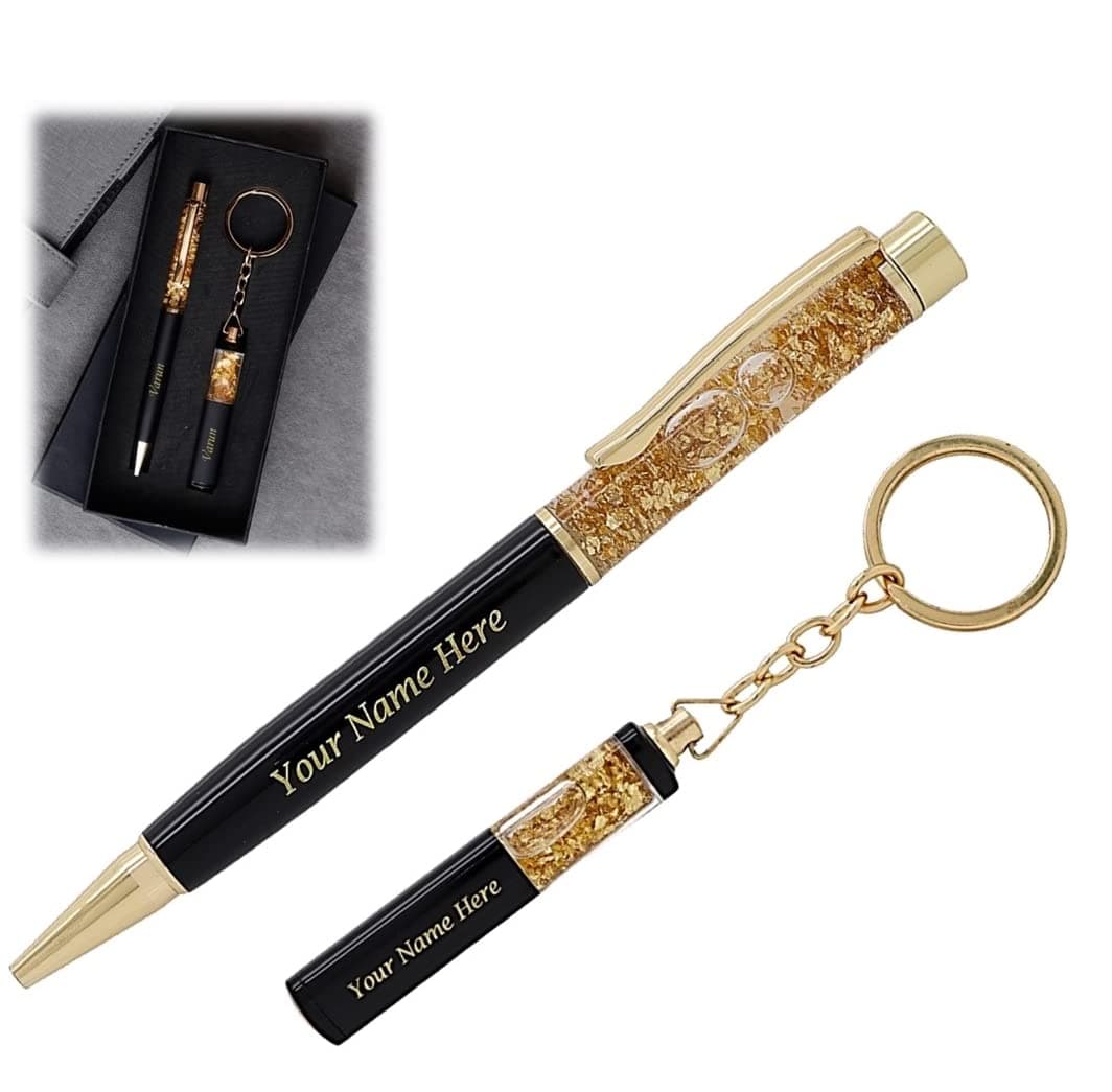 CrownLitCrownLit Personalised Pen&Keychain With Name,Blue