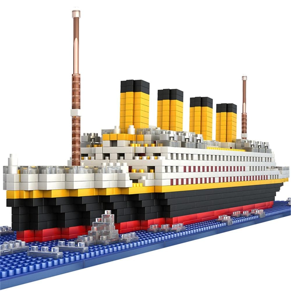 Titanic Ship Model Building Block Set, 3D Puzzle Sets DIY Educational Toys, Bricks Toy with 1878Pcs Micro Mini Blocks, Architecture Titanic Cruise Ship Modle Kit, Ideal Gift for Kids and Adults