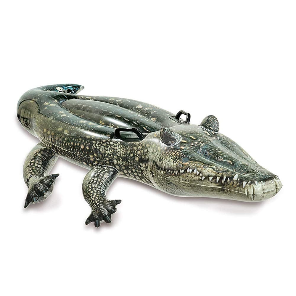 Intex Realistic Gator Ride-On, Multi-Colour, 67 x 34 Inches, 57551