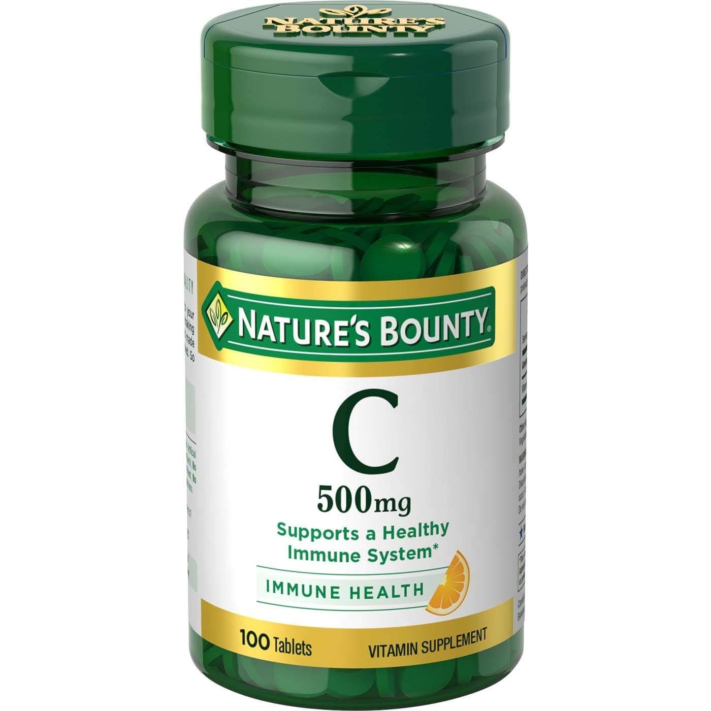 Nature's Bounty Vitamin C 500 mg Tablets 100 ea (Pack of 2)