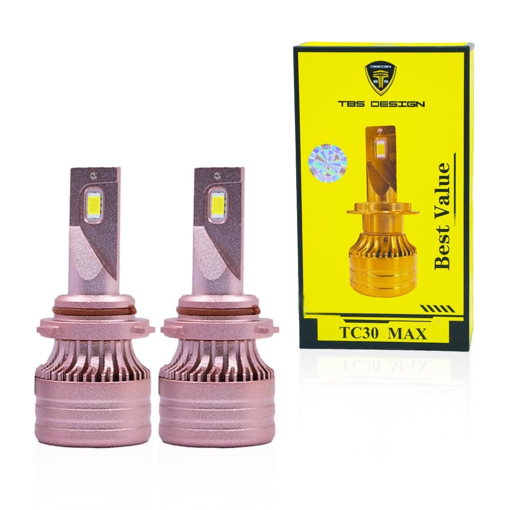 2 Pieces TC30 MAX H7 60W/Pair LED Headlight Bulb Assembly 6000/Pair Lumens Xtreme Bright With Color Temperature 6500K