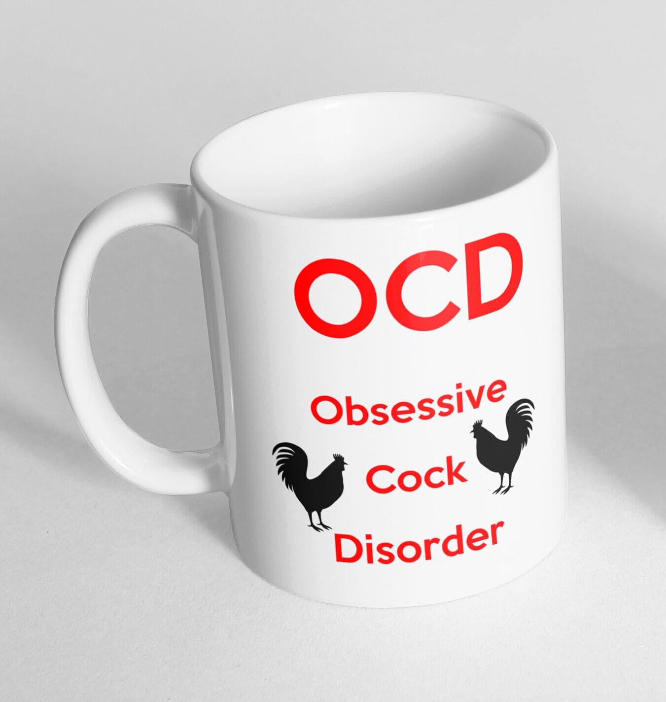 APSRA OCD Obsessive Cock Design Printed Cup Ceramic Novelty Mug Funny Gift Coffee Tea Printed Coffee and Tea Ceramic Mug- 11OZ Ceramic Coffee Mug