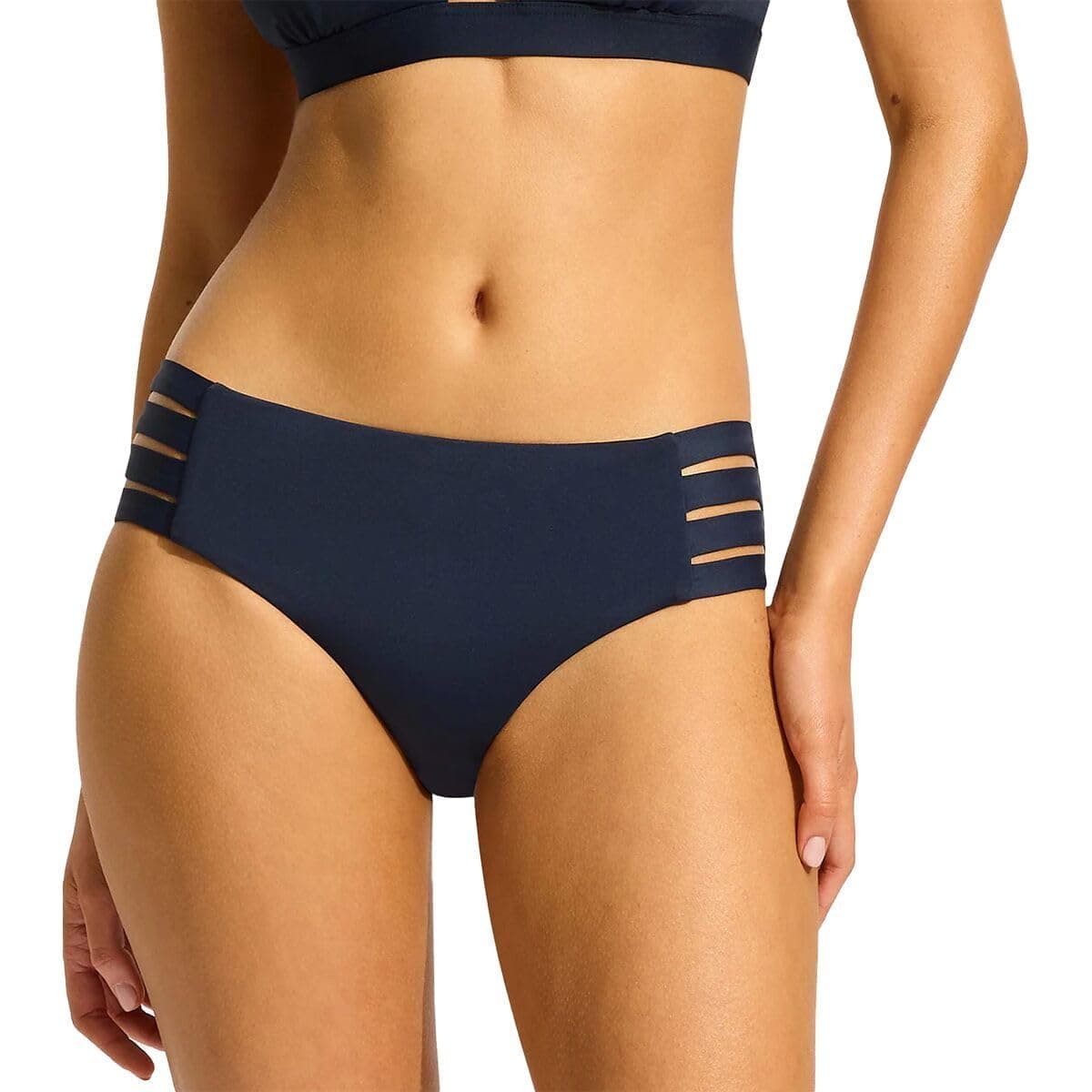 Women's Multi Strap Hipster Full Coverage Bikini Bottom Swimsuit