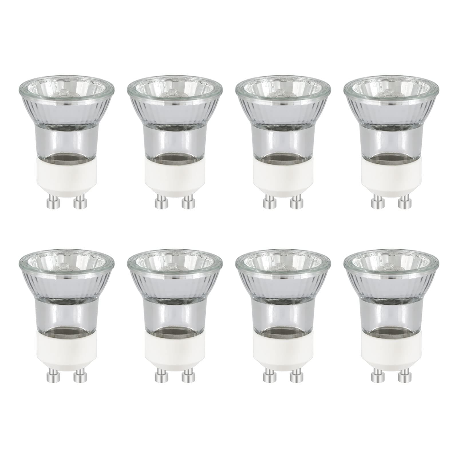 Caldarax 8 Pack Mini GU10 35W Halogen Spotlight Bulb Dimmable, Warm White 2800K, MR11 Halogen Reflector Lamps, AC 230V, 360LM, Beam Angle 45° Spot, for Lava Lamp, Track Lights, Recessed Lights