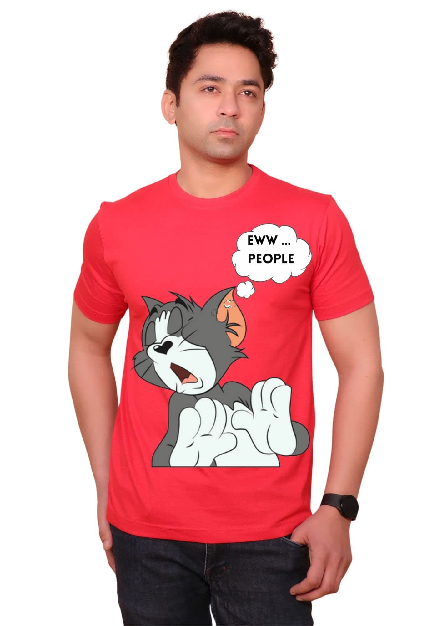 GenericCloud Hut Printed, Graphic Print Men Round Neck Black T-Shirt