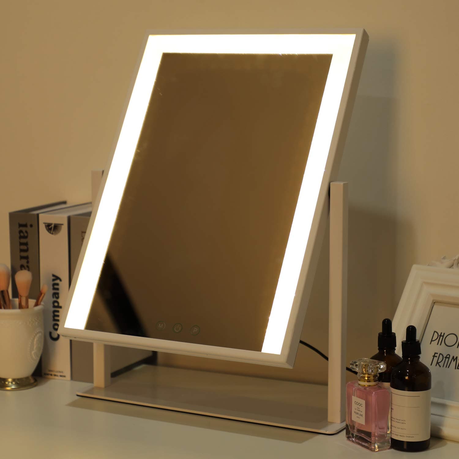 HOMPEN Vanity Mirror, Hollywood Style Makeup Mirror with Touch Control Design, Tabletop Vanity Mirrors