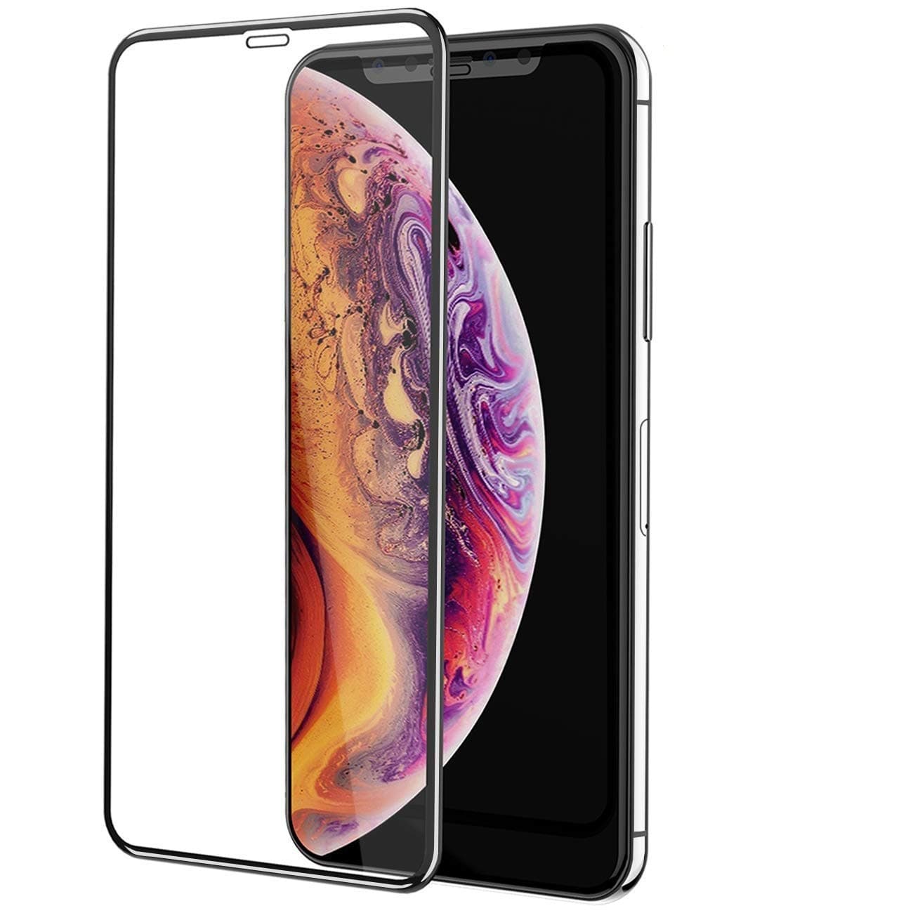 Rexez Full HD Display Fit Case Friendly, Black Rim OG, Easy Install Tempered Glass Screen Guard for Iphone XS Max/Iphone 11 Pro Max (Transparent)