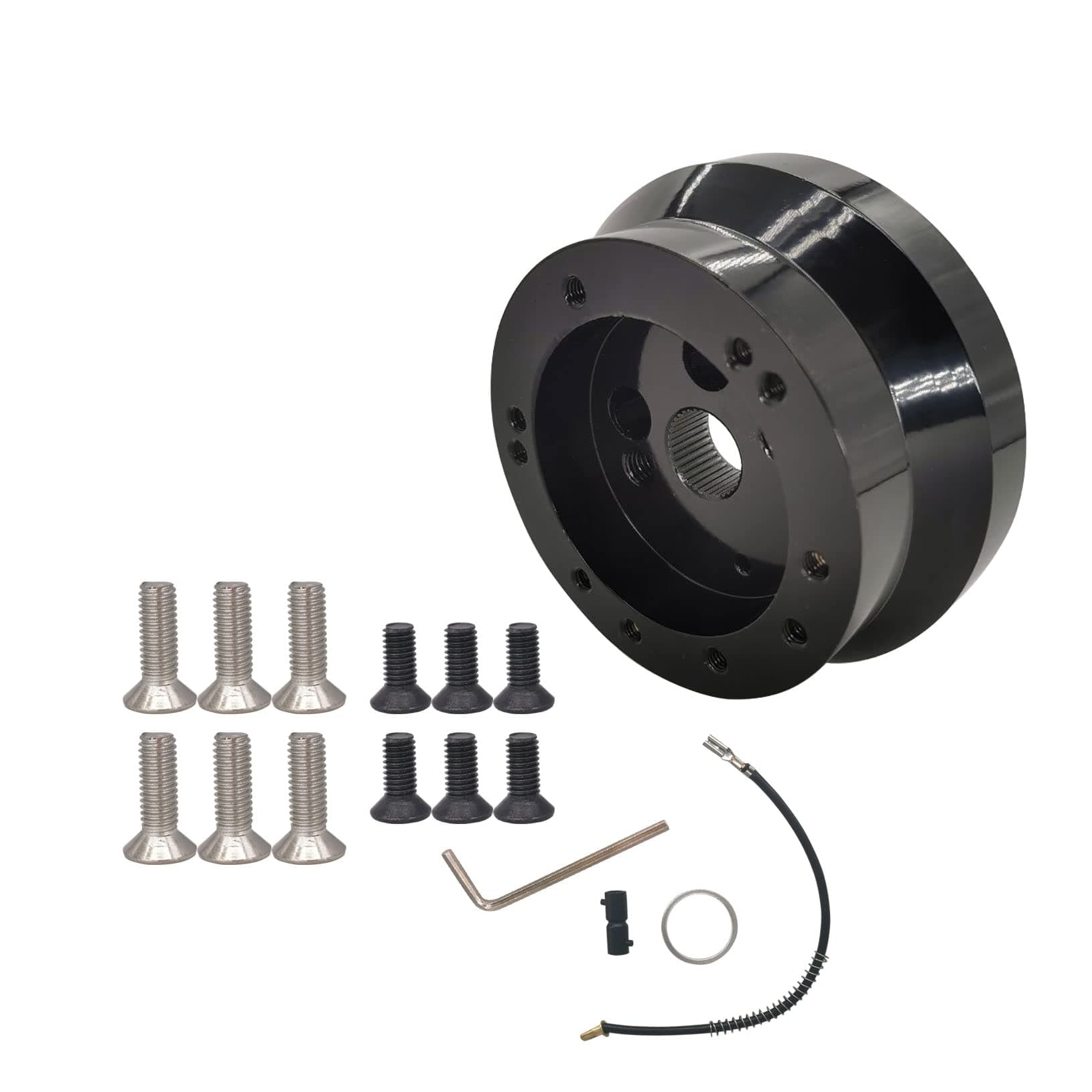 5/6 Hole Steering Wheel Hub Adapter Compatible with GMC Chevy Pontiac Truck Pickup (Black)