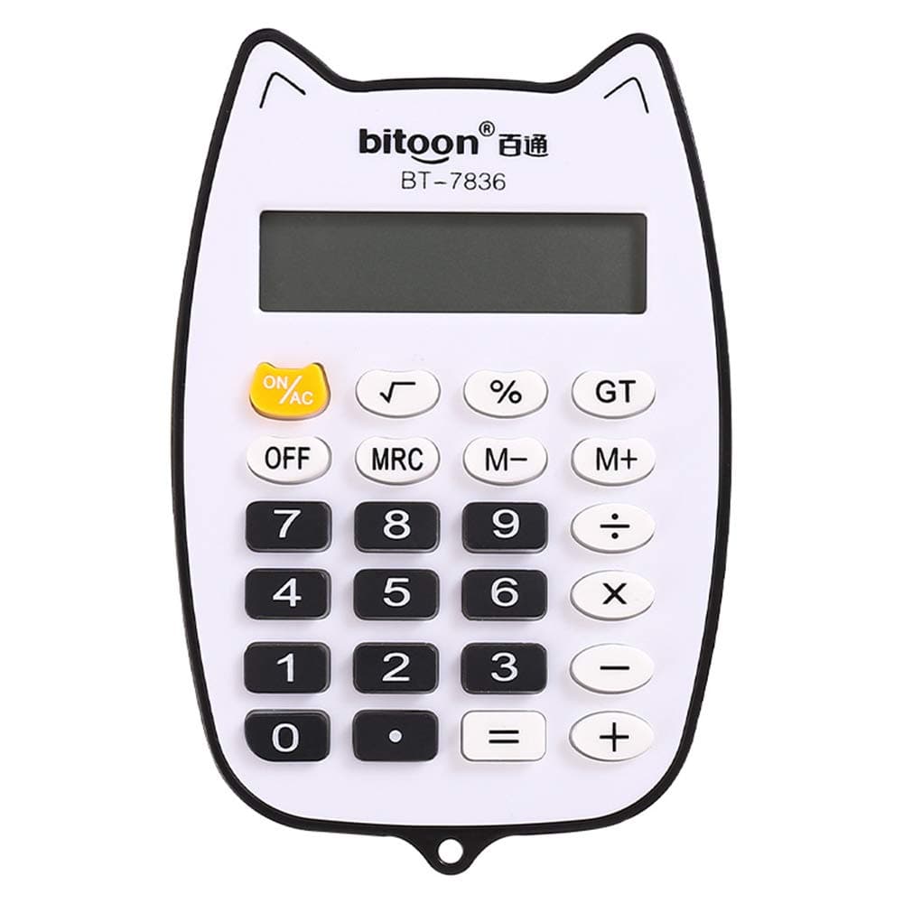 SPDD Mini Calculator 12-Digit LED Display Calculator Handheld Digit Calculator Battery Powered Student Stationery Office Supplies Calculators(2pcs-Black)