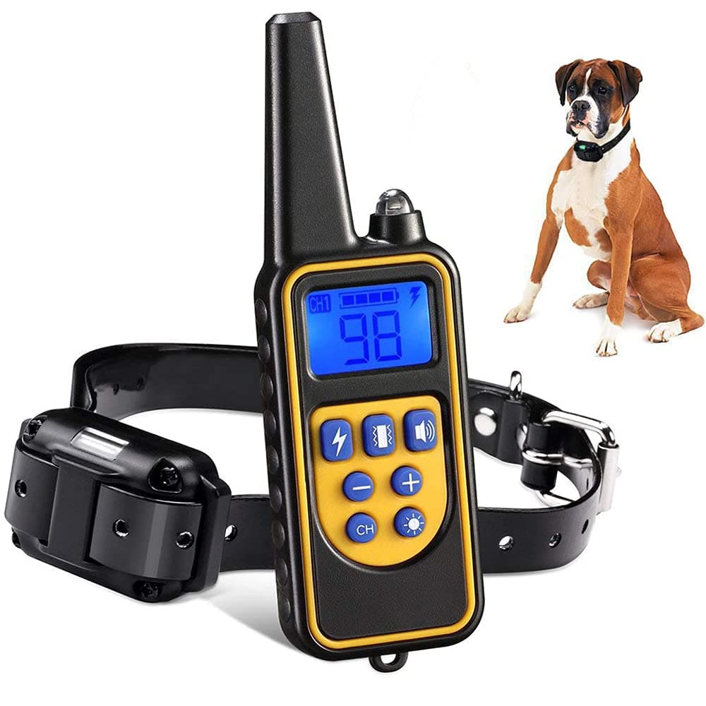 Zertylre Dog Training Collars, Shock Free Vibration and Remote Controlled Vibration/Beep Mode, Waterproof and 300-500M Range, Domestic Dog Training Equipment, Small, Medium and Large Bark