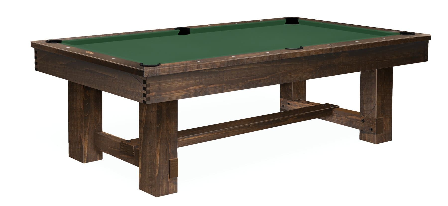 Billiards 8 ft Breckenridge Pool Table – Matte Finish on Pine – Includes Delivery & Installation, Cues, Balls and Accessories – Choice of Cloth Colors – Rustic Series