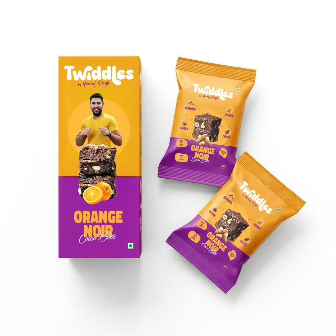 Twiddles Mini Snack Bar Chocolate Orange Belgian Bites , Pack of 6 | Energy Bites | Vegan | Gluten-Free | Millets | Cashew | Natural | Superfood | Healthy Chocolate | 80 Calories | Dates burfi made with Dry fruits & millets