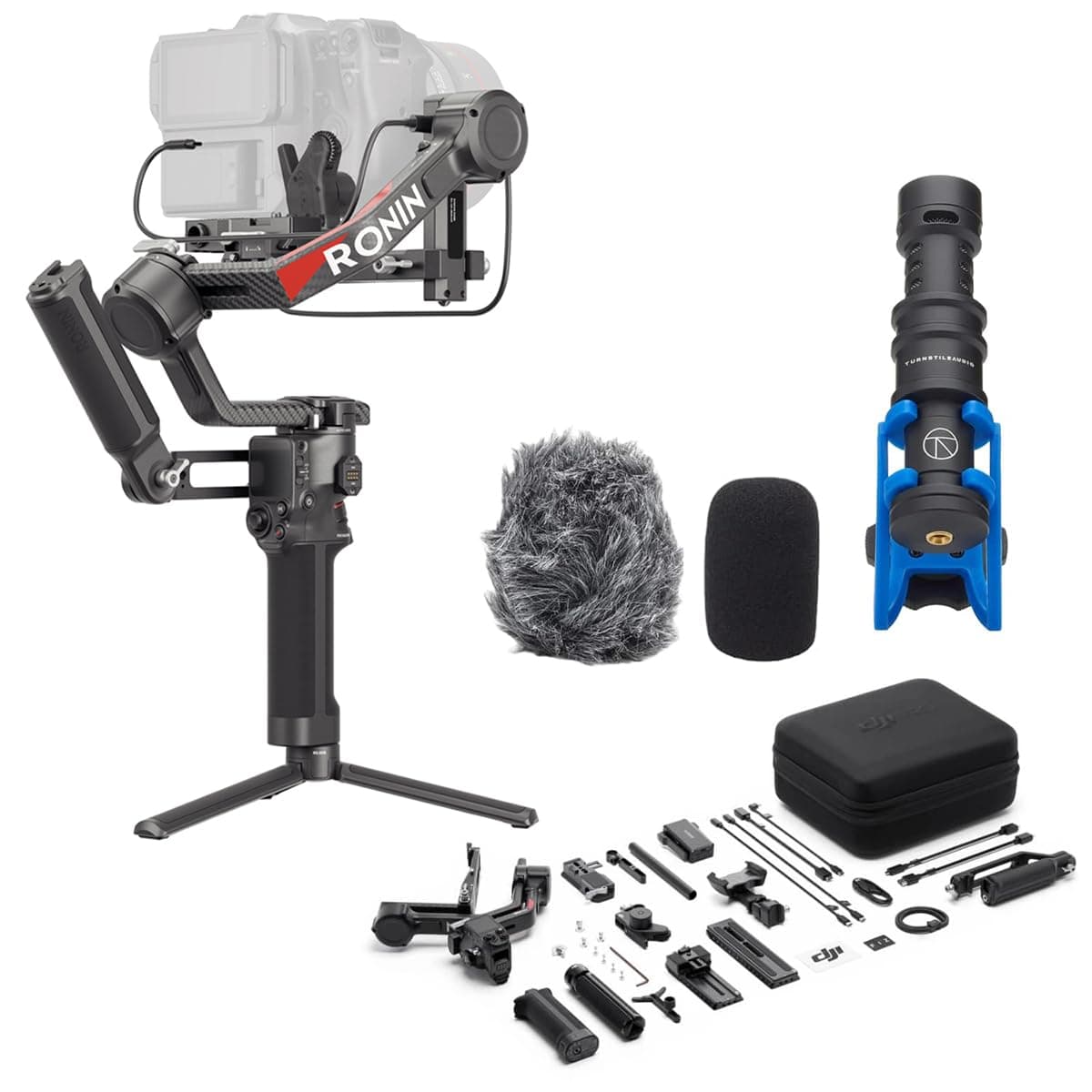 RS 4 Pro Combo, 3-Axis Gimbal Stabilizer for DSLR & Cinema Cameras, Native Vertical Shooting, 4.5kg/10lbs Payload, Image Transmitter & Focus Pro Motor, Condenser Shotgun Microphone