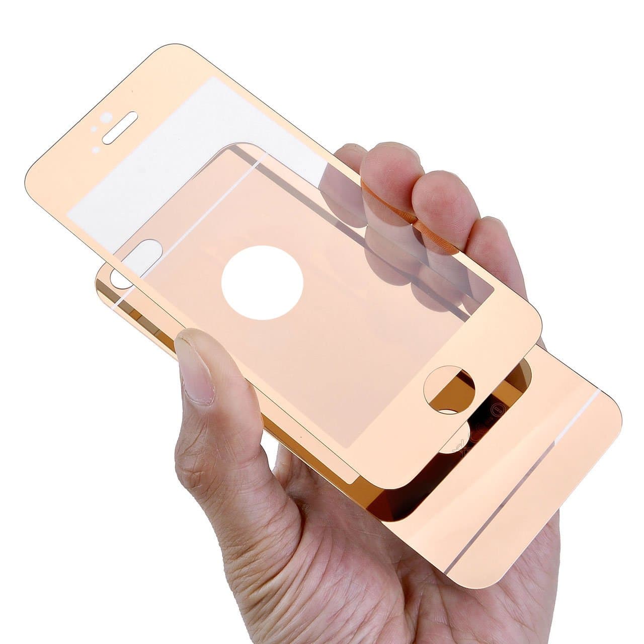 iPhone 6 6S Case-Yerwal Rose Gold Front+Back Mirror Tempered Glass Film Screen Protector Cover for iPhone 6 6S 4.7"