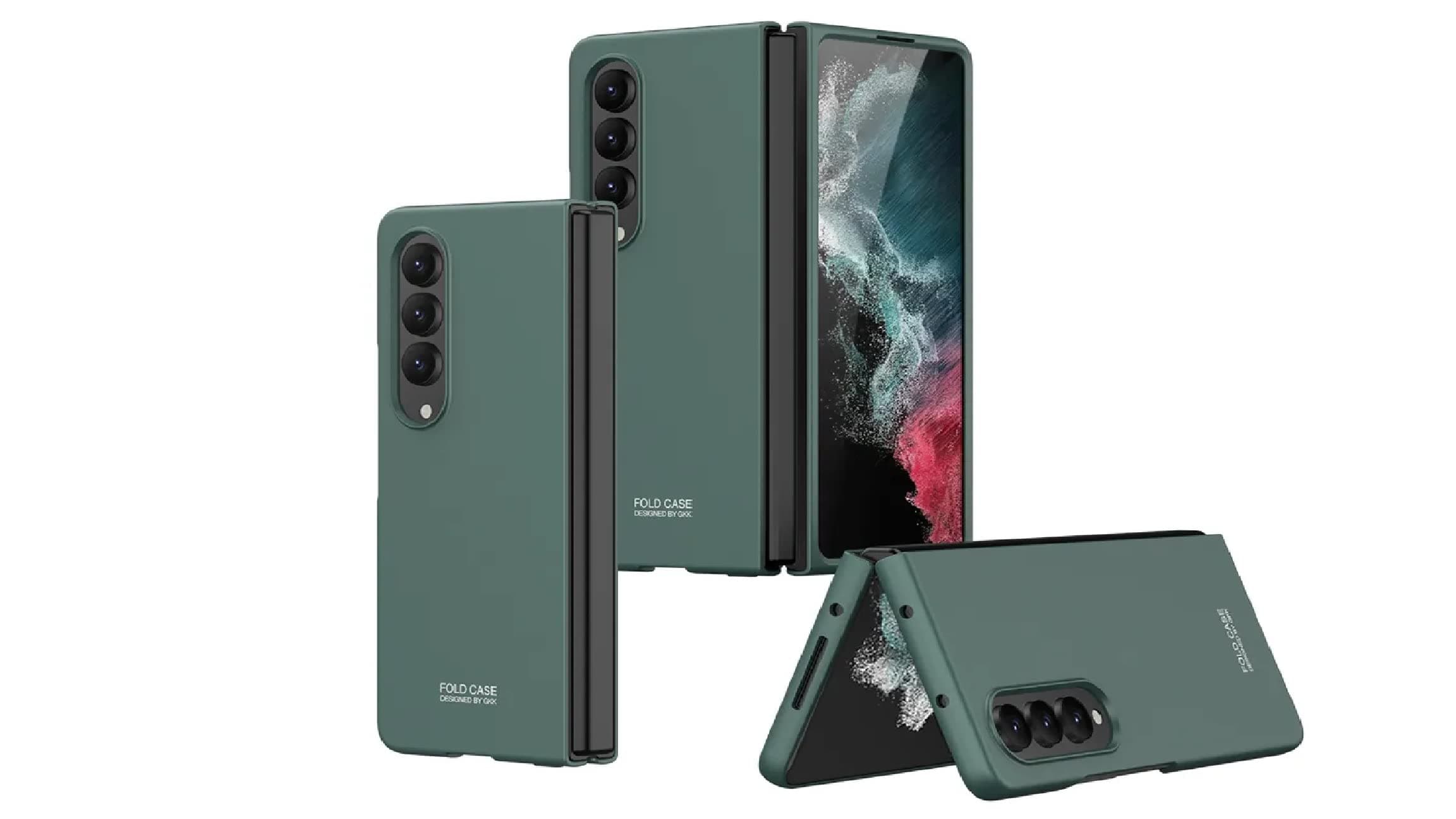 Galaxy Z Fold 4 Case, Soft Silicone Gel Rubber Bumper Slim Hard PC Thin Shockproof Protective Phone Case for Samsung Galaxy Z Fold 4 (7.6 inch) (Green)