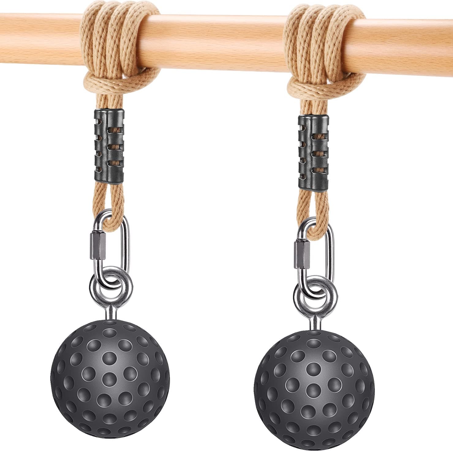 Pull Up Ball Grip, Non-Slip Rock Climbing Holds Pull Up Power Ball for Strength Training Attachment, Neutral Grip Pull Up Handles for Chin Up Bar, Kettlebell, Barbell Home Gym Workout, Black