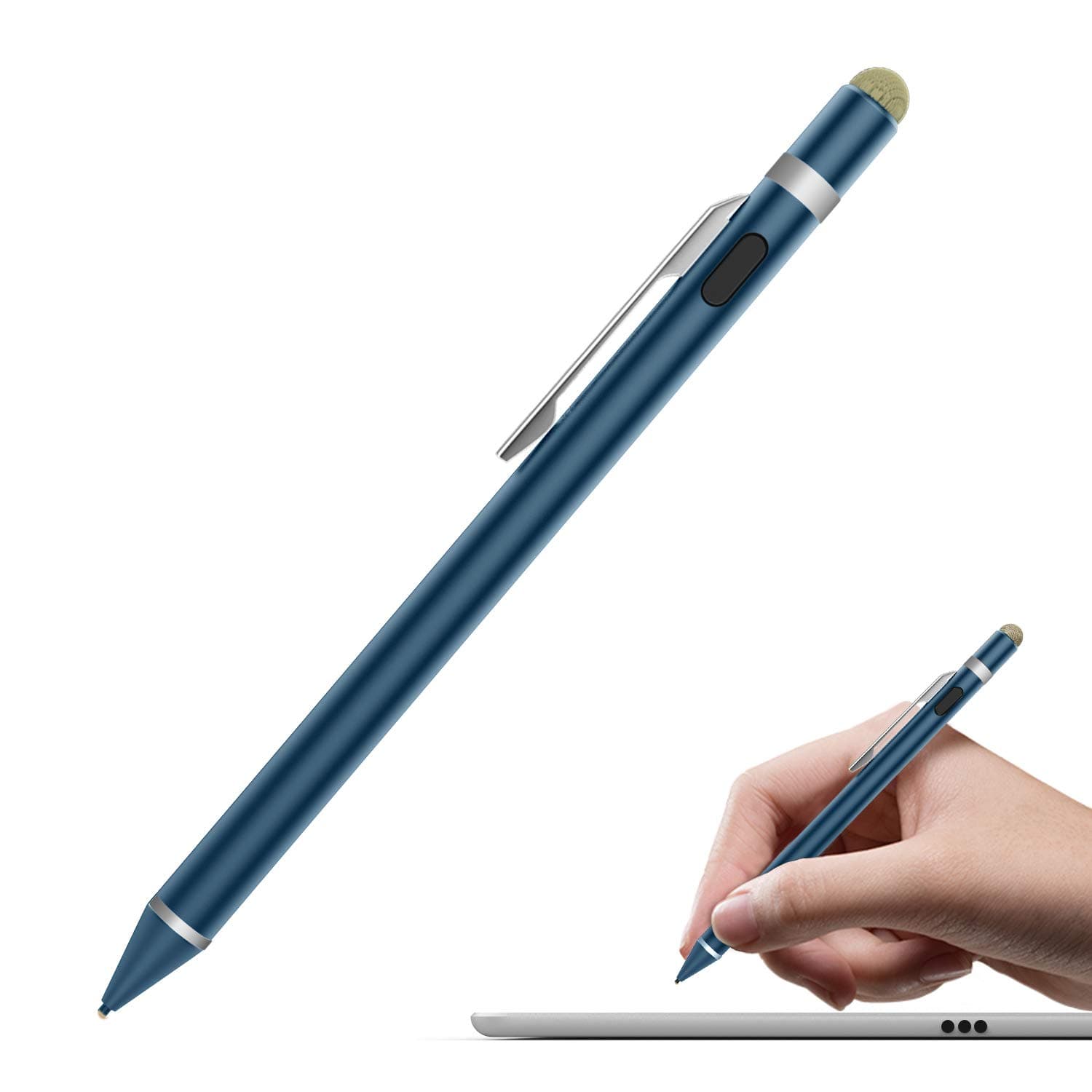 MoKo Universal Active Stylus Pen, Capacitive Fine Point Touch Screen Tablets Stylus Pencil Fit with Apple iPad, iPad Mini/Air/Pro, iPhone, Samsung Galaxy, Touchscreen Devices & Smartphones - Indigo