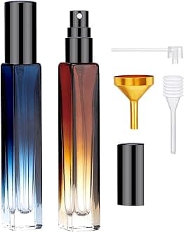 Segbeauty2 Pack Perfume Atomizer, 10ML Empty Refillable Glass Spray Bottles for Cologne, Portable Leak-proof Fine Mist Perfume Dispenser, Travel Must Sample Bottle Toiletries Press Pump Container