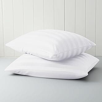 Pillow Cases Standard Size, 100% Egyptian Cotton Pillow Protectors with Zipper, 400 Thread Count Sateen Weave White Pillowcases Standard Size Set of 2, Premium Quality Pillow Covers for Home/Hotel