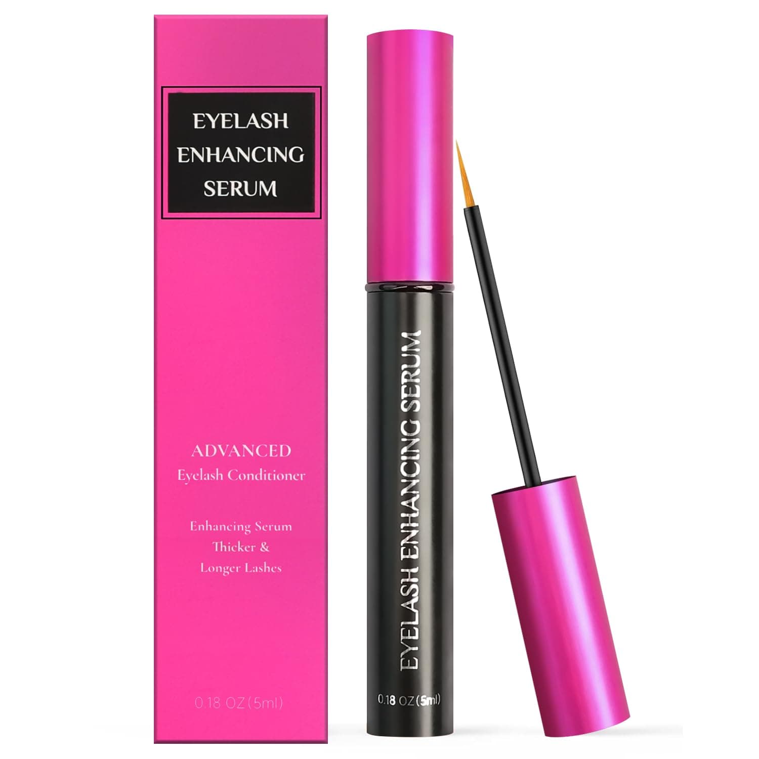 Eyelash Growth Serum with Biotin & Advanced Peptides Complex Lash Serum for Eyelash Growth Promotes Thicker & Longer, Healthy Eyelashes 0.18 Fl. Oz. (5ml)