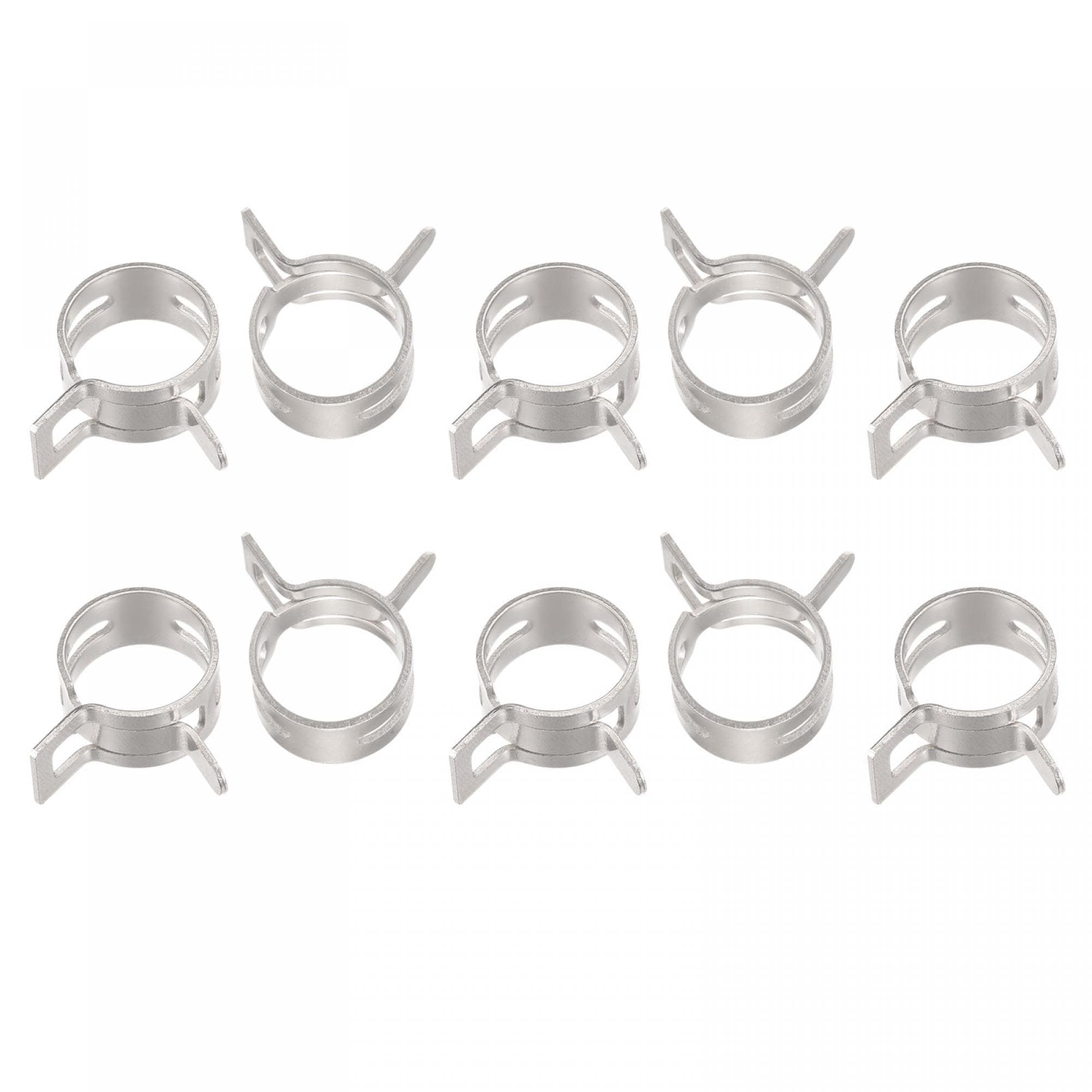 sourcing map 10pcs 13mm Spring Band Type Action Fuel/Silicone Vacuum Hose Pipe Clamp Low Pressure Air Clip Clamp, Nickel Plated