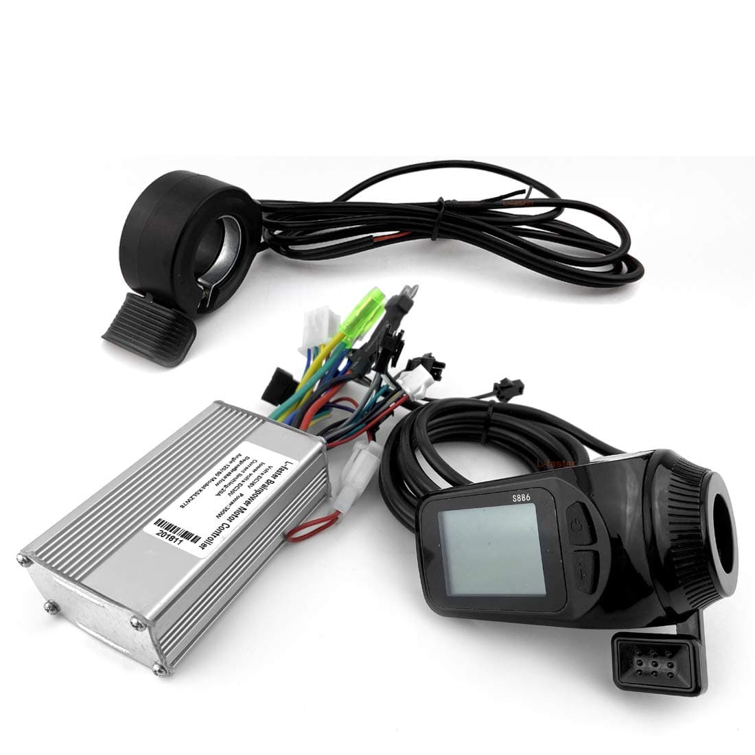 L-faster Electric Scooter Brushless Controller With S886 Thumb Throttle LCD Panel Electric Bike Hub Motor Controller LCD Thumb