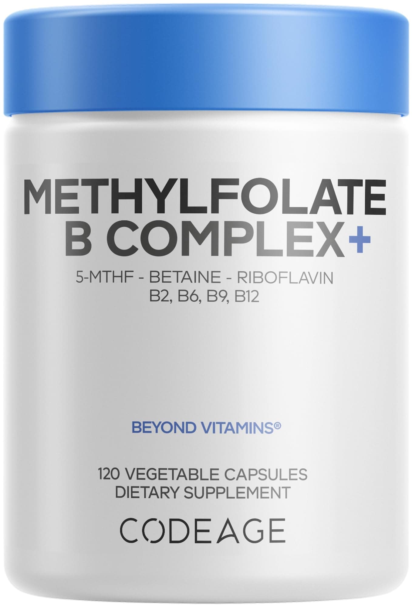Codeage Methyl-Elite Methylation Supplements - 5 MTHF, Methylcobalamin 1000mcg Methylated Vitamin B12, Riboflavin, Betaine, Vitamins B6, Methylfolate, Methylation Cycle MTHFR - 2 Months - 120 Capsules