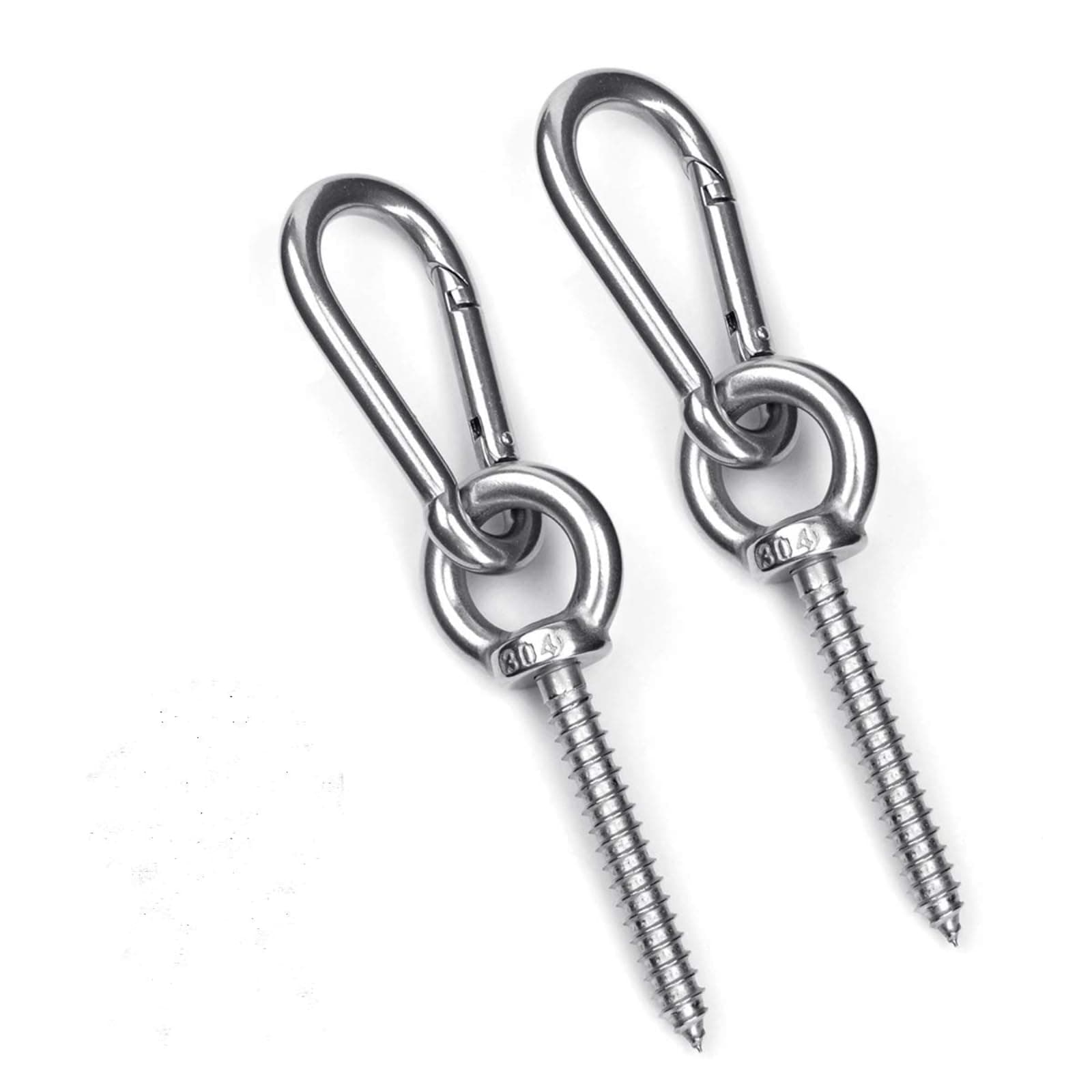 Hammock Hanging Kit, Load Capacity 1400 LBS, Stainless Steel Hooks Heavy Duty Carabiner Set for Hammock Yoga Swing Chair Hook for Indoor, Outdoor, Wall, Trees, Porch