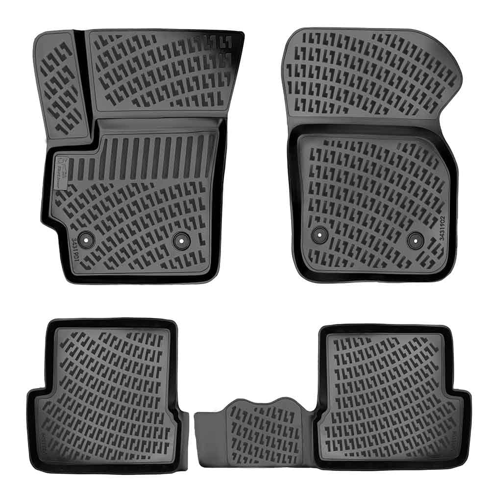 RizLiner Floor Mats Compatible with Mazda 3 2010-2013 Custom Fit Rubber Car Mats 3D Laser Measured Floor Liners All Weather Heavy Duty Waterproof Odorless Non-Slip TPE (Front & Rear, Black)