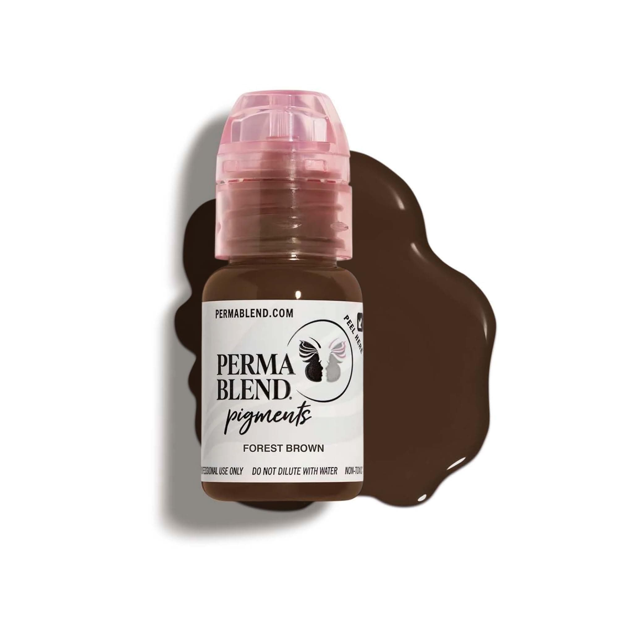 Perma Blend - Forest Brown - Microblading Ink for Permanent Eyeliner - Professional Tattoo Ink - Neutral Medium Brown Tattoo Ink Makeup - Vegan (0.5 oz)