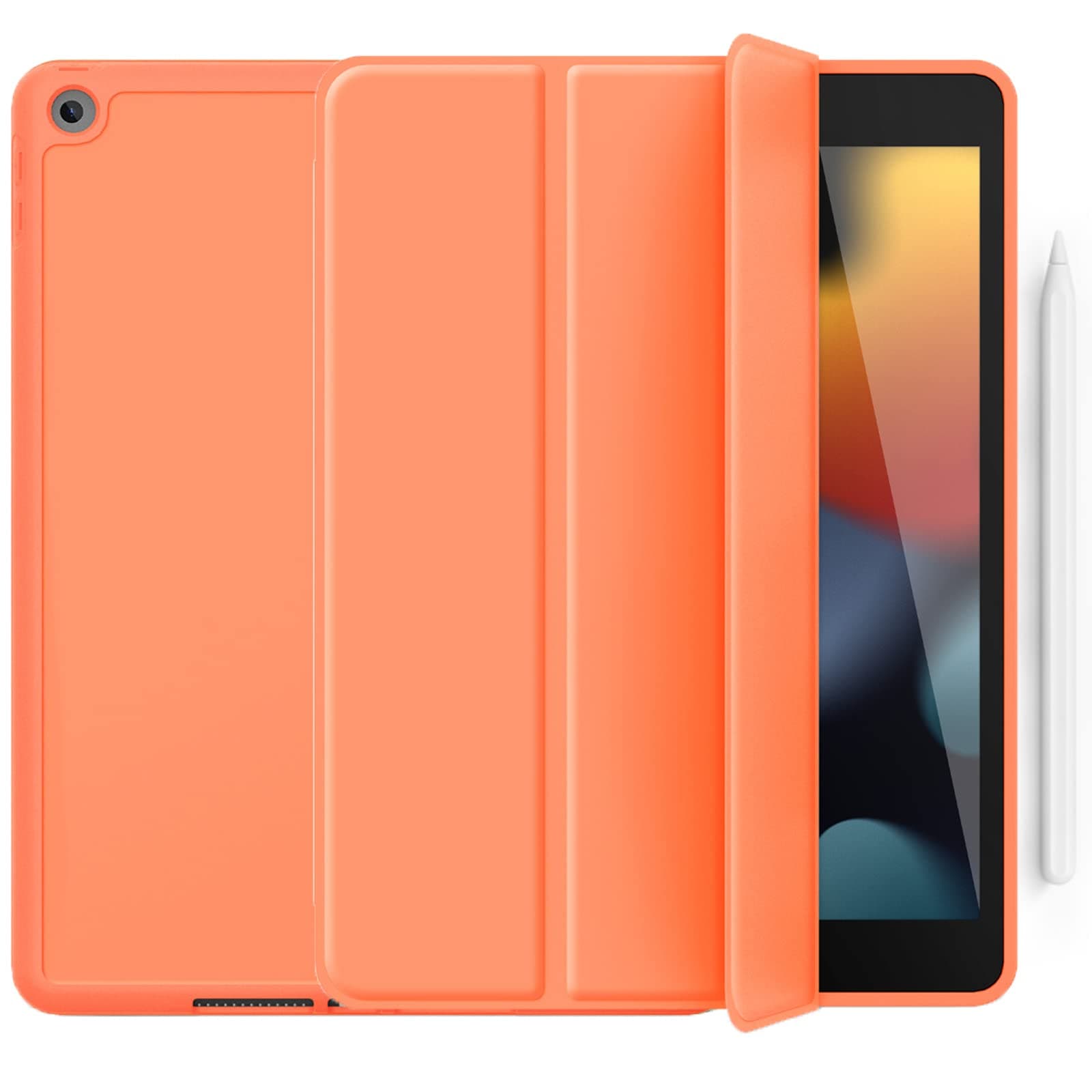Gahwa for iPad 10.2 Case iPad 9th/8th/7th Generation Case (2021/2020/2019), Hard Back Protective Cover iPad Case for iPad 10.2 Inch - Orange